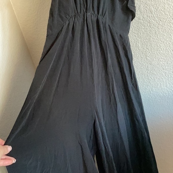 NWT 1st Sight Black Ruffle Jumpsuit wide leg small - Picture 4 of 12